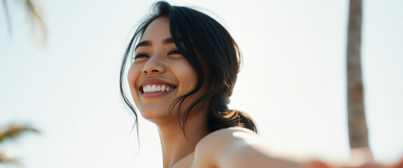 Wall Mural - Happy Woman with White Teeth