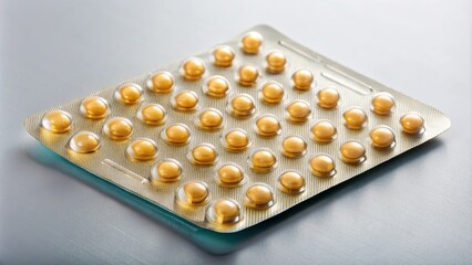 Poster - A pack of pills with a gold color