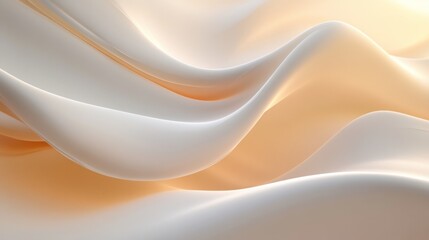 Canvas Print - A white fabric with a wave pattern