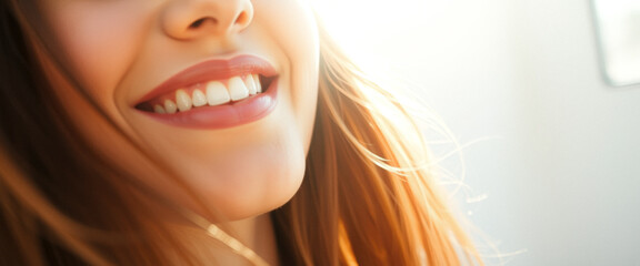 Wall Mural - Closeup of a woman's smile