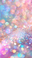 Wall Mural - bokeh background, pastel rainbow colors, cute bohemian style, glitter and sparkles