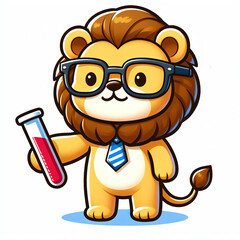 Wall Mural - scientist lion