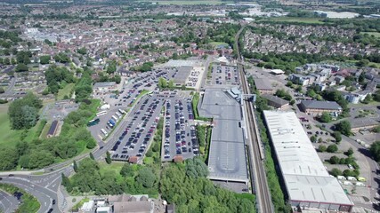 Wall Mural - Bicester Village and Bicester town center, amazing aerial view in summer daytime, uk