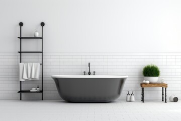 Sticker - Bathroom bathtub architecture flooring.