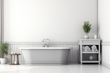 Canvas Print - Bathroom bathtub architecture furniture.