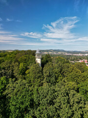 Wall Mural - Panorama of the city of Jelenia Góra in Poland witch lookout tower