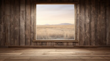 Wall Mural - Barn with wooden walls and floor.