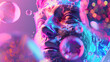 © Maya Crafta - Abstract 3D Illustration of a Face with Bubbles and Lights