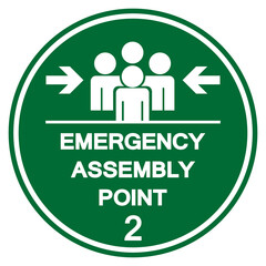 Wall Mural - Emergency Assembly Point 2 Symbol Sign, Vector Illustration, Isolated On White Background Label. EPS10