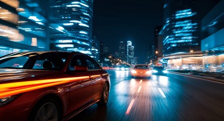 Wall Mural - traffic at night