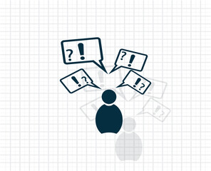 Poster - Vector dark color icon with shadow on light checkered background