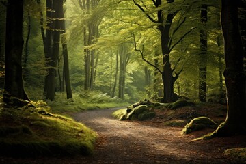 Canvas Print - Foliage forest landscape woodland outdoors.