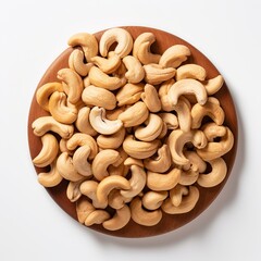 Wall Mural - illustration of A top-down view of a pile of cashews The cashews ar, Generative ai