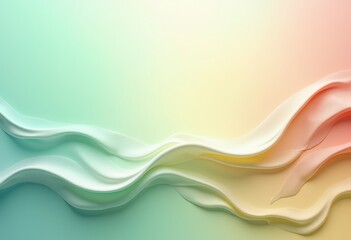 Poster - Inclusive and Vibrant Disability Pride Month Background: This abstract wavy gradient design features pastel hues of green, blue, white, gold, and red. Ideal for creating awareness and promoting inclus