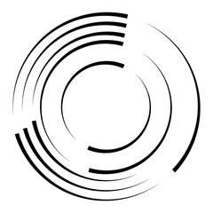 Wall Mural - halftone speed lines circle. geometric art in circle form. round swirl movement symbol. halftone cir