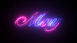 © Zen Z - Abstract glowing text month May light neon effect background. May text a