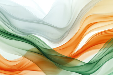 Poster - Abstract background with orange white and green waves flowing, perfect for celebrating india independence day
