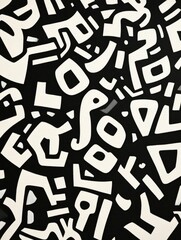 Poster - Vibrant and Whimsical Doodle Art Composition Featuring a Playful Mix of Letters Numbers and Symbols in a Chaotic yet Creative Abstract Design