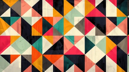 A modern geometric pattern background with bold shapes and bright colors, offering a vibrant and contemporary design