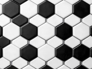 Poster - Minimalist abstract geometric pattern of repeating monochrome hexagons creating a sleek and modern digital wallpaper or graphic design  Symmetrical uniform and precise tiling with a clean