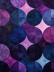 Poster - Interlocking geometric circles forming a harmonious and balanced floral design pattern  Minimalist abstract background with symmetrical shapes modern and elegant composition