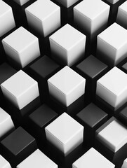 Aufkleber - Captivating Geometric Composition with Overlapping Squares Creating a Mind Bending 3D Cube Illusion and Intricate Patterns