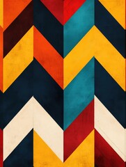 Poster - Vibrant and playful geometric pattern featuring contrasting zigzag and chevron shapes in a dynamic modern and design  This digital can be used as a background wallpaper textile or surface design