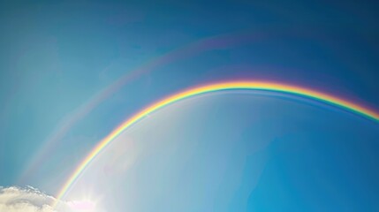 Wall Mural - a radiant rainbow arching across a clear sky, symbolizing hope, diversity, and the spectrum of succe