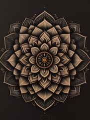 Poster - Captivating Geometric Mandala with Layered Shapes and Vibrant Symmetrical Patterns A Mesmerizing Digital Art Composition Showcasing the Beauty of Complex Geometric Designs Intricate Fractals