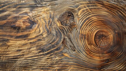 Poster - A rustic wood grain texture background with natural knots and rings, adding warmth and character