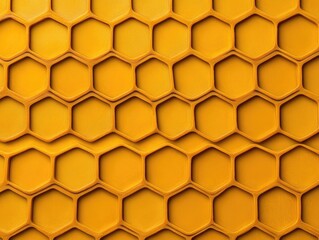 Poster - Elegant and minimalist honeycomb geometry pattern design with natural structured hexagonal shapes  Abstract background with a repeating symmetrical tessellation of organic architectural forms