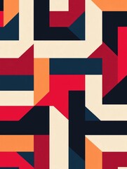Poster - Minimalist and modern geometric patterns featuring clean architectural lines and an elegant simplistic design  This abstract digital showcases a cohesive visually striking composition with a timeless