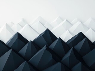 Poster - Captivating geometric triangular pattern creating a mountain like design perfect for abstract and modern digital backgrounds graphic designs and creative visuals