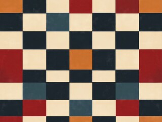 Poster - Elegant Checkerboard Pattern with Timeless Geometric Design   Minimalist Abstract Backdrop with Contrasting Black and White Squares in a Repeating Grid Layout