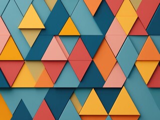 Aufkleber - Striking Triangular Mountain Inspired Digital Geometric Pattern Design with Sharp Structured Symmetrical Shapes and Minimalist Aesthetic
