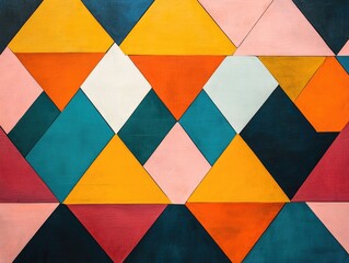  - Striking triangular pattern design with a mountain like aesthetic created through a combination of geometric shapes and structures  The image features sharp angular lines and a minimalist