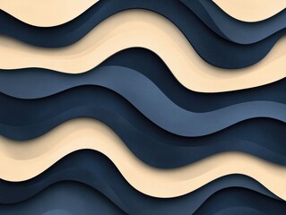 Aufkleber - Mesmerizing Geometric Wave Pattern with Flowing Rhythmic Lines for Elegant Digital Artwork  This abstract visually striking design features a hypnotic soothing flow of smooth