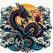 © Владимир Стеблев - Dragon illustration,Dragon poster,Dragon banner,Dragon logo