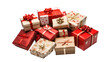 © AN STOCK - Pile of Christmas gift boxes, isolated on white background