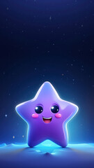 Poster - Star purple night illuminated.