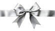 © AN STOCK - Silver ribbon and bow with grey, isolated on white background