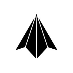 Poster - Paper plane icon,  Airplane simple vector flat black illustration for web and app on white background..eps