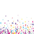 © Begin Again - Scattered letters of latin alphabet. Colorful