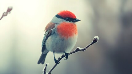 Sticker - a bird sitting on a branch