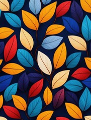 Poster - Stylized geometric pattern featuring a harmonious arrangement of abstract leaf or petal like shapes in a natural and structured design  Suitable for various digital and print applications