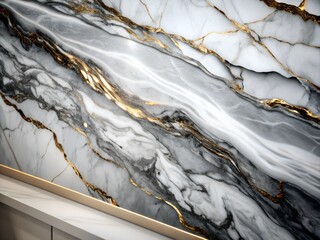 illustration of a luxurious and elegant marble background with gold decoration