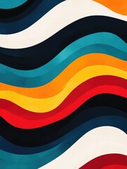Poster - Mesmerizing abstract pattern of flowing wavy geometric lines in a soothing gradient of muted earthy colors  Minimal modern and elegant digital art background or wallpaper design
