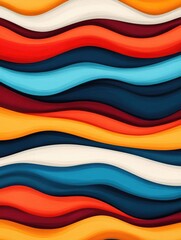 Poster - Mesmerizing Geometric Flow Muted Abstract Pattern with Wavy Flowing Lines Creating a Serene and Contemporary Backdrop