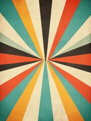 Poster - Mesmerizing geometric starburst pattern featuring angular lines muted hues and a bold retro inspired aesthetic  This modern