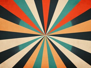Poster - Mesmerizing concentric lines and geometric patterns in a bold vibrant retro inspired color palette creating a dynamic and visually striking abstract composition